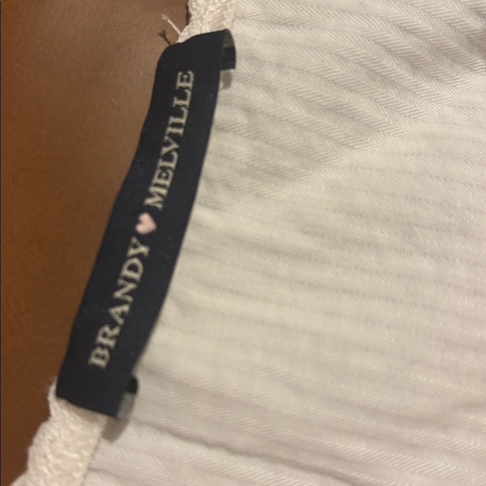 Brandy Melville White Blouse with Button Detail - Picture 2 of 2